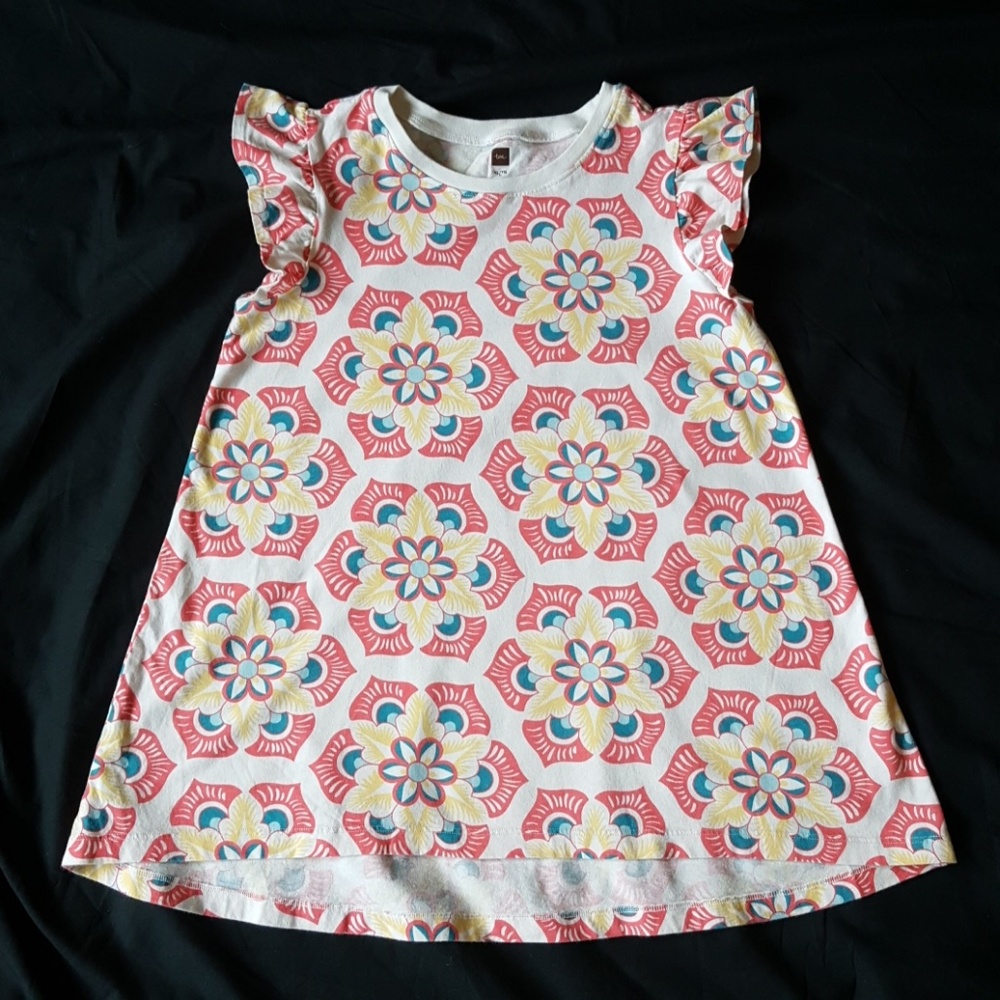 Used Tea Collection Girls Flutter Sleeve Top